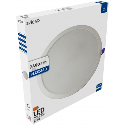 Product Φωτιστικό Οροφής Avide LED Χωνευτό Στρογγυλό Πλαστικό 24W CW 6400K base image