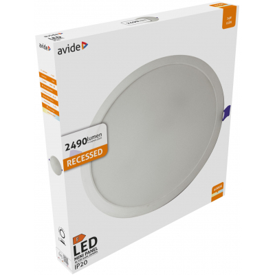 Product Φωτιστικό Οροφής Avide LED Χωνευτό Στρογγυλό Πλαστικό 24W NW 4000K base image
