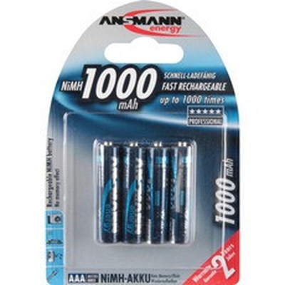 Product Μπαταρία Επαναφορτιζόμενη Ansmann AAA NM 1.2V/ 1000mAh 1x4 base image