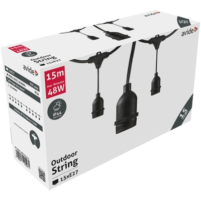 Product Εξωτερική Γιρλάντα Avide E27 15m 15 Θέσεων base image