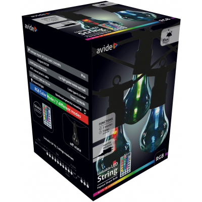 Product Εξωτερική Γιρλάντα Avide 5m Papaya RGB Με Δυνατότητα Επέκτασης- Με Τηλ/στήριο base image