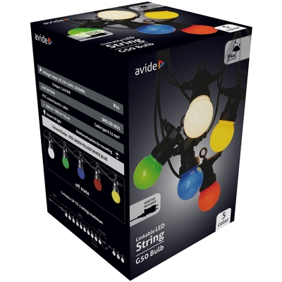 Product Εξωτερική Γιρλάντα Avide 5m RGB με Δυνατότητα Επέκτασης base image