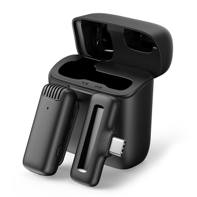Product Ασύρματο Μικρόφωνο Apexel APL-MIC007 με Θήκη φόρτισης, USB-C, 2.4GHz, Μαύρο base image