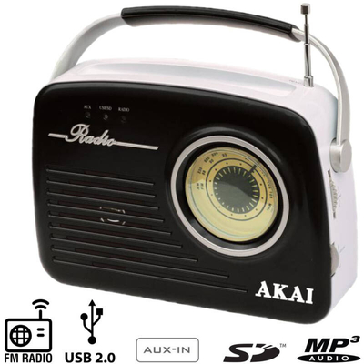 Product Φορητό Ραδιόφωνο Ρετρό Akai APR-11B USB/SD/AUX Black base image