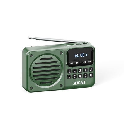 Product Φορητό Ραδιόφωνο Akai APR-300 Πράσινο μίνι ρετρό FM/AM, Bluetooth, USB, microSD base image