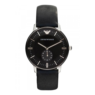 Product Ανδρικό Ρολόι Armani Ar0382 (40mm) Δερμάτινο Λουράκι Μαύρο base image