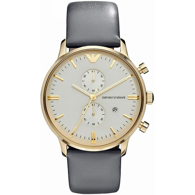 Product Ανδρικό Ρολόι Armani Ar0386 (40mm) Δερμάτινο Λουράκι Μαύρο base image