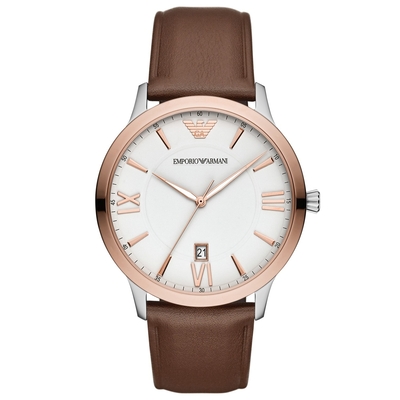 Product Ανδρικό Ρολόι Armani Ar11211 (43mm) Δερμάτινο Λουράκι Καφέ base image