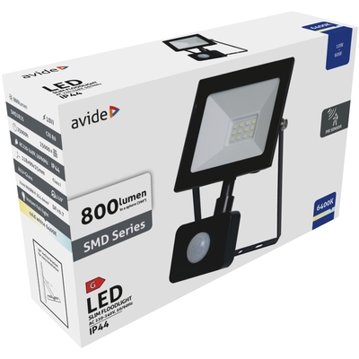 Product Προβολέας LED Avide Slim SMD 10W Ψυχρό 6400K Φωτοκύτταρο Value base image