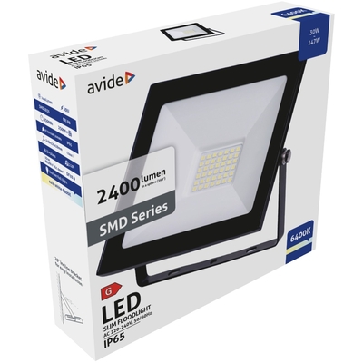 Product Προβολέας LED Avide Slim SMD 30W Ψυχρό 6400K Value base image