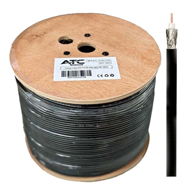 Product Καλώδιο Κεραίας ATC Στροφείο RF ATC-723 RG6 300μ PET Μαύρο base image