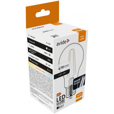 Product Λάμπα LED Avide White Globe 4.5W E27 NW 4000K base image