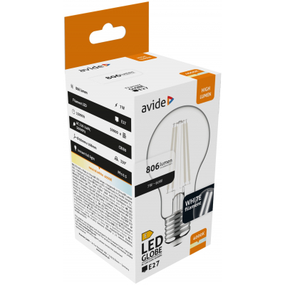 Product Λάμπα LED Avide White Globe 7W E27 NW 4000K base image