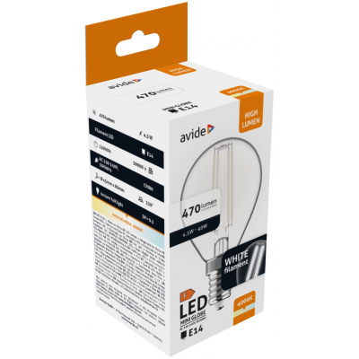 Product Λάμπα LED Avide White Mini Globe 4.5W E14 NW 4000K base image
