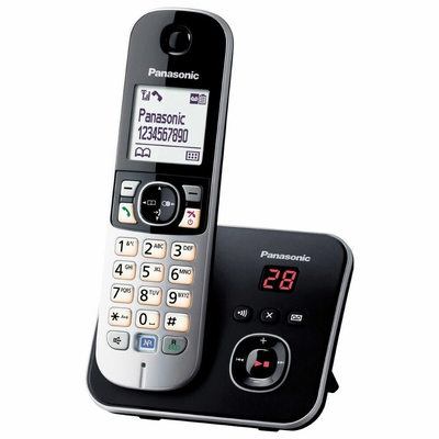 Product Ασύρματο Τηλέφωνο Panasonic KX-TG6821FRB Μαύρο Γκρι base image