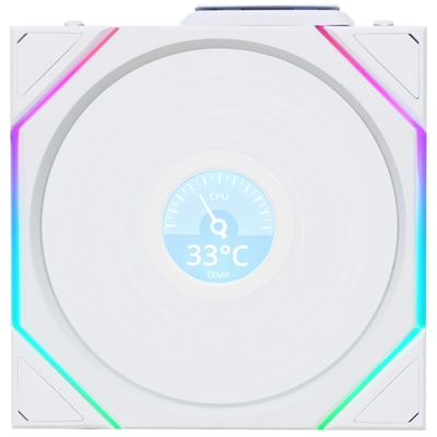 Product Case Fan 12cm Lian Li UNI FAN TL-LCD Wireless White (1pc) - No Controller Included base image