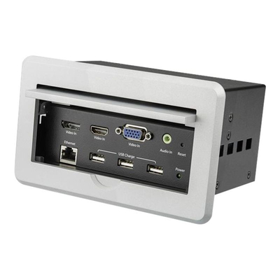 Product Front Panel StarTech conference table connection panel for audio and video - 4K - HDMI / VGA / DP base image