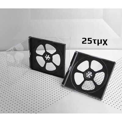Product Θήκη CD/DVD Πλαστική για 4 CD/DVD σε διάφανο/μαύρο χρώμα, 10.4mm, 25τμχ base image