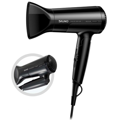 Product Bruno Σεσουάρ Μαλλιών Brn-0153, 1600w, Αναδιπλούμενη Λαβή, Μαύρο base image