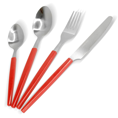 Product Σετ Μαχαιροπίρουνα Bruno Ανοξείδωτα Accorto, Κόκκινο, 16Τμχ base image