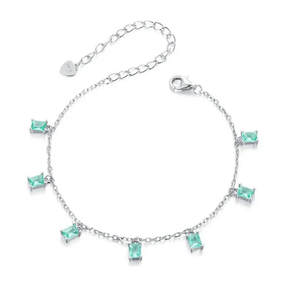 Product Βραχιόλι Bamoer Bsb168 με Διάφανα Κρύσταλλα, Ασήμι 925, Ασημί/Βεραμάν base image