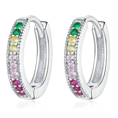 Product Σκουλαρίκι Bamoerα Κρίκοι BSE459, Κυβική Ζιρκόνια, Ασήμι 925, Ασημί base image