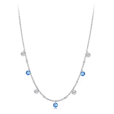 Product Κολιέ Bamoer BSN428 με Κυβική Ζιρκόνια, Ασήμι 925, Ασημί/Μπλε base image