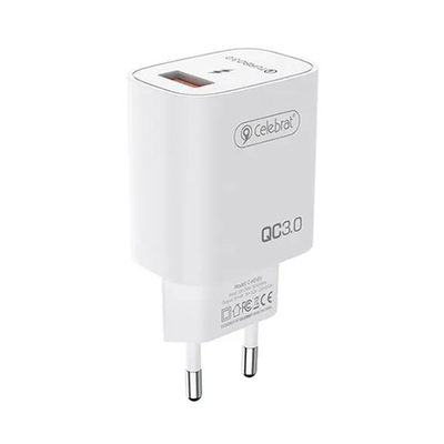 Product Φορτιστής Πρίζας Celebrat C-H2-EU, USB QC3.0, 18W, λευκός base image