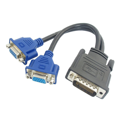 Product Αντάπτορας DVI Powertech DMS-59 σε 2x VGA CAB-DMS002, 0.20m, μαύρος base image