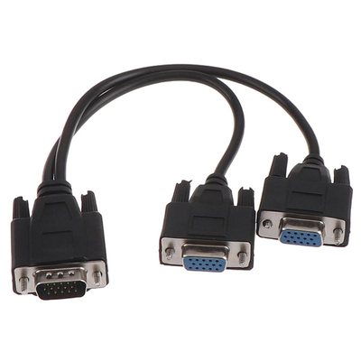 Product Αντάπτορας VGA Powertech Splitter CAB-G039, αρσενικό σε 2x θηλυκό, HD, 0.20m, μαύρο base image