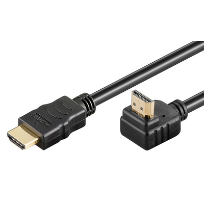 Product Καλώδιο HDMI Powertech CAB-H015, γωνιακό, 90° up, 1.5m, μαύρο base image