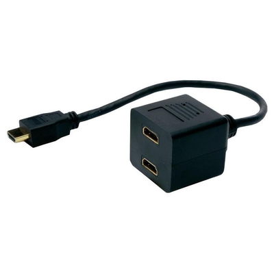 Product Powertech Hdmi Splitter Cab-H053 Σε 2x Hdmi, Copper, Μαύρο base image