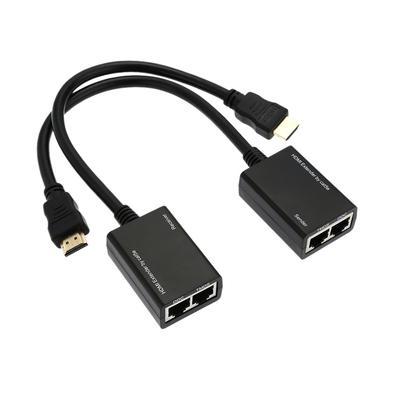 Product Αντάπτορας HDMI Powertech extender σε 2x UTP cat5e/6 CAB-H078, HD, εώς 30m, μαύρο base image