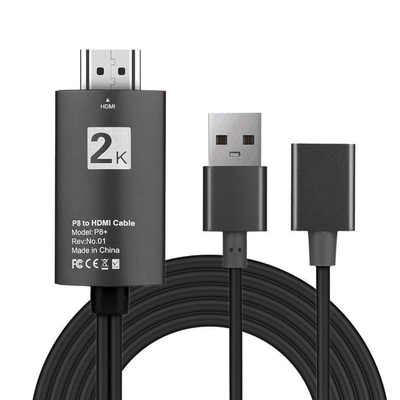 Product Καλώδιο USB Powertech (F) σε HDMI CAB-H080 με USB τροφοδοσία, 1m, μαύρο base image