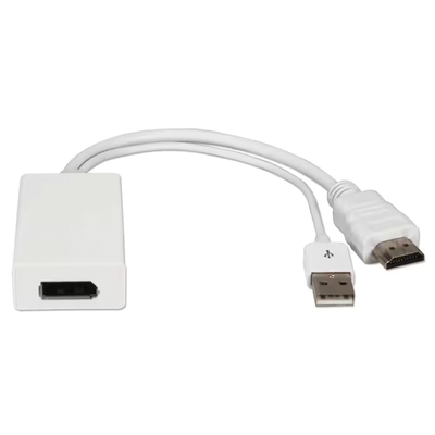 Product Αντάπτορας HDMI Powertech σε DisplayPort CAB-H162, USB, 4K, λευκός base image