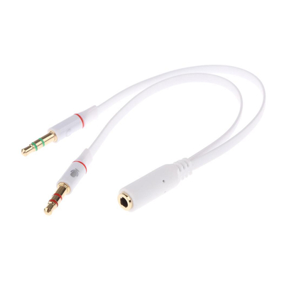 Product Καλώδιο Ήχου Powertech 2x 3.5mm σε 3.5mm θηλυκό CAB-J048, 0.2m, λευκό base image