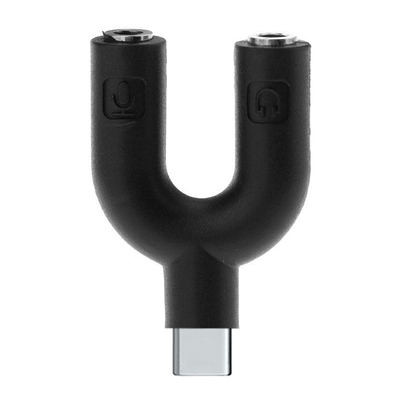 Product Αντάπτορας USB Powertech Type-C σε 2x 3.5mm CAB-J052, μαύρος base image