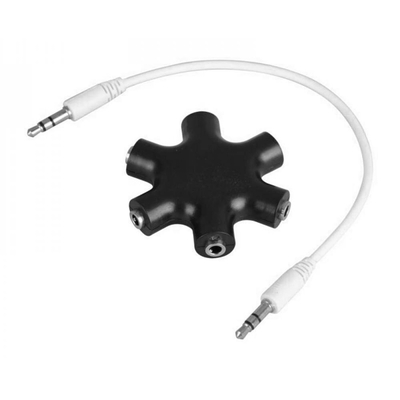 Product Αντάπτορας Powertech 6x 3.5mm θηλυκό CAB-J054, με 3.5mm, μαύρος base image