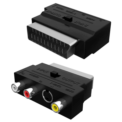 Product Αντάπτορας SCART Powertech σε audio/video & S-Video CAB-S011, μαύρος base image