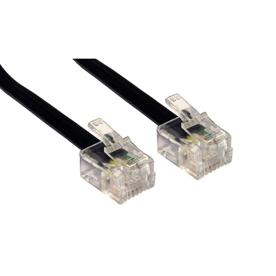 Product Καλώδιο Τηλεφώνου Powertech RJ11 6P4C CAB-T008, 2m, μαύρο base image