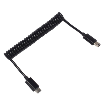 Product Καλώδιο USB Powertech Micro USB σε USB Mini CAB-U124, σπιράλ, 1m, μαύρο base image