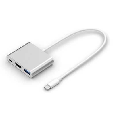 Product Αντάπτορας USB Powertech USB-C σε USB 3.0/USB-C/HDMI CAB-UC004, ασημί base image