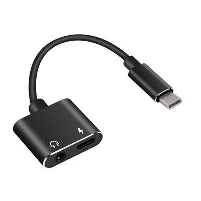 Product Αντάπτορας USB Powertech USB-C σε USB-C & 3.5mm θηλυκό CAB-UC031, μαύρος base image