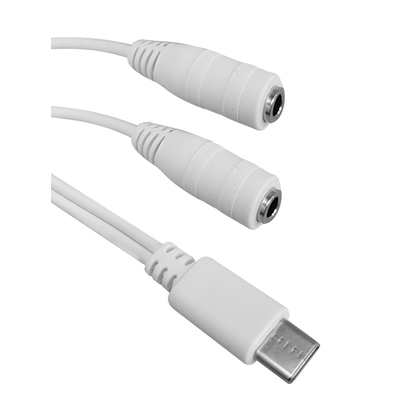 Product Αντάπτορας USB Powertech Type-C σε 2x 3.5mm CAB-UC055, 0.20m, λευκό base image