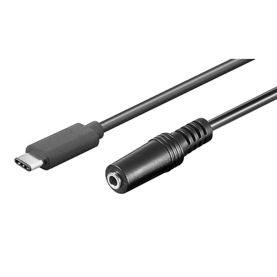 Product Καλώδιo Τροφοδοσίας Powertech Type-C σε 3.5mm CAB-UC059 αρσενικό σε θηλυκό, 1m, μαύρο base image