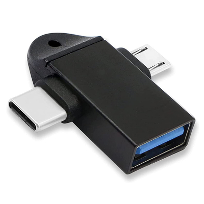 Product Αντάπτορας USB Powertech σε USB-C & micro USB CAB-UC090, 5Gbps, Μαύρος base image