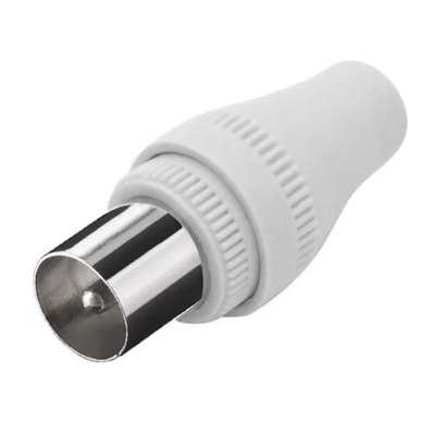 Product Βύσμα Powertech PAL 9.5mm αρσενικό CAB-V011 για TV, λευκό, 5τμχ base image