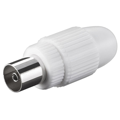 Product Βύσμα Κεραίας Powertech PAL CAB-V031, θηλυκό, 15.88mm, λευκό, 5τμχ base image