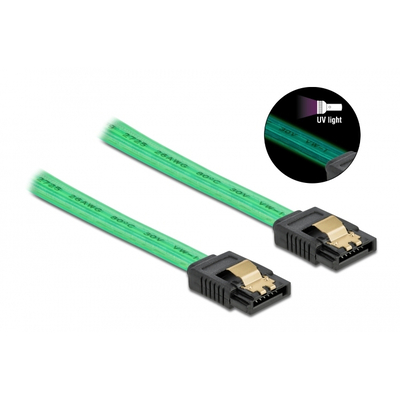 Product Καλώδιο SATA Powertech III 7pin CAB-W036, με UV επίστρωση, 0.7m, πράσινο base image