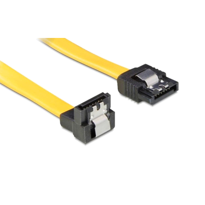 Product Καλώδιο SATA Powertech CAB-W046, γωνιακό 90°, 6 Gb/s, 0.70m, κίτρινο base image